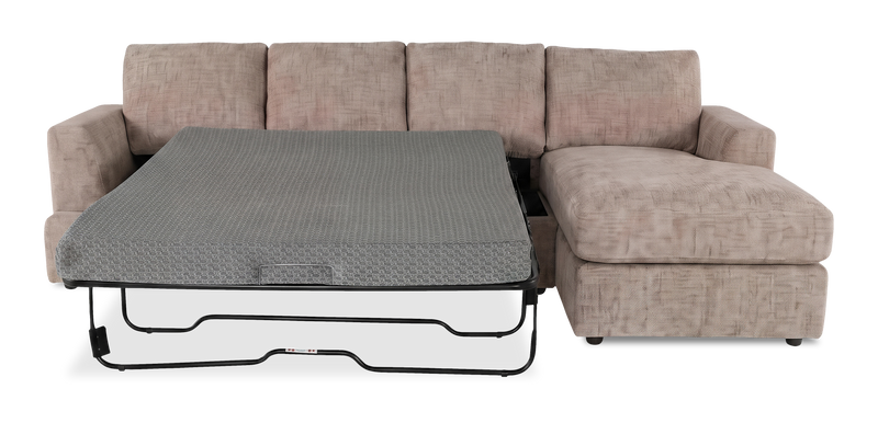 Sofa-lit sectionnel de droite personnalisable Curve de Sofa Lab fabriqué au Canada en tissu - Chenille Praline