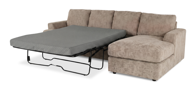 Sofa-lit sectionnel de droite personnalisable Curve de Sofa Lab fabriqué au Canada en tissu - Chenille Praline
