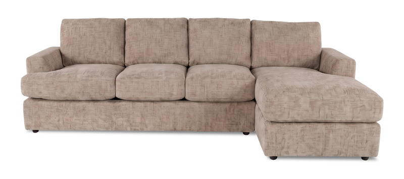 Sofa-lit sectionnel de droite personnalisable Curve de Sofa Lab fabriqué au Canada en tissu - Chenille Praline
