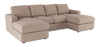 Sofa sectionnel avec deux fauteuils longs personnalisable Curve de Sofa Lab fabriqué au Canada en tissu - Chenille Praline
