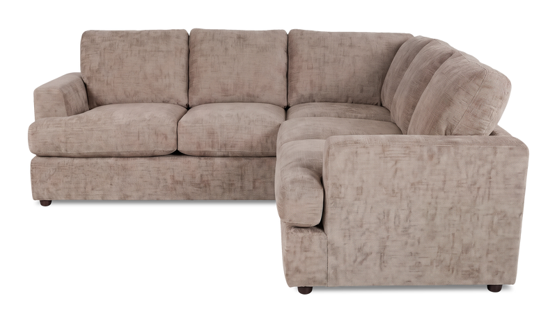 Sofa sectionnel 2 pièces personnalisable Curve de Sofa Lab fabriqué au Canada en tissu - Chenille Praline
