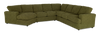 Sofa sectionnel de gauche 4 pièces avec fauteuil enveloppant personnalisable Curve de Sofa Lab fabriqué au Canada en tissu - Chenille Moss