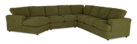  Sofa sectionnel de gauche 4 pièces avec fauteuil enveloppant personnalisable Curve de Sofa Lab fabriqué au Canada en tissu - Chenille Moss