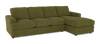Sofa avec fauteuil long de droite personnalisable Curve de Sofa Lab fabriqué au Canada en tissu - Chenille Moss