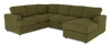 Sofa sectionnel de droite 3 pièces avec fauteuil long personnalisable Curve de Sofa Lab fabriqué au Canada en tissu - Chenille Moss