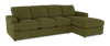 Sofa-lit sectionnel de droite personnalisable Curve de Sofa Lab fabriqué au Canada en tissu - Chenille Moss