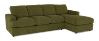 Sofa-lit sectionnel de droite personnalisable Curve de Sofa Lab fabriqué au Canada en tissu - Chenille Moss