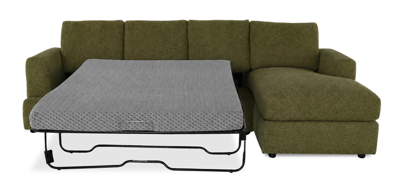 Sofa-lit sectionnel de droite personnalisable Curve de Sofa Lab fabriqué au Canada en tissu - Chenille Moss