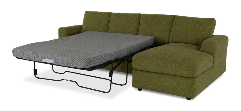 Sofa-lit sectionnel de droite personnalisable Curve de Sofa Lab fabriqué au Canada en tissu - Chenille Moss