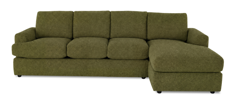 Sofa-lit sectionnel de droite personnalisable Curve de Sofa Lab fabriqué au Canada en tissu - Chenille Moss