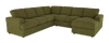 Sofa sectionnel de droite 4 pièces avec fauteuil long personnalisable Curve de Sofa Lab fabriqué au Canada en tissu - Chenille Moss