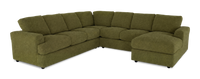 Sofa sectionnel de droite 4 pièces avec fauteuil long personnalisable Curve de Sofa Lab fabriqué au Canada en tissu - Chenille Moss