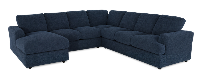 Sofa sectionnel de gauche 4 pièces avec fauteuil long personnalisable Curve de Sofa Lab fabriqué au Canada en tissu - Chenille Pacific