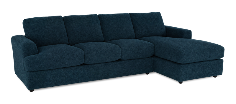 Sofa avec fauteuil long de droite personnalisable Curve de Sofa Lab fabriqué au Canada en tissu - Chenille Pacific