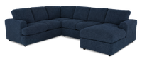 Sofa sectionnel de droite 3 pièces avec fauteuil long personnalisable Curve de Sofa Lab fabriqué au Canada en tissu - Chenille Pacific