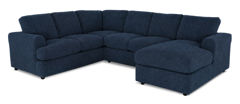 Sofa sectionnel de droite 3 pièces avec fauteuil long personnalisable Curve de Sofa Lab fabriqué au Canada en tissu - Chenille Pacific