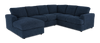 Sofa sectionnel de gauche 3 pièces avec fauteuil long personnalisable Curve de Sofa Lab fabriqué au Canada en tissu - Chenille Pacific