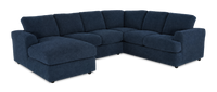 Sofa sectionnel de gauche 3 pièces avec fauteuil long personnalisable Curve de Sofa Lab fabriqué au Canada en tissu - Chenille Pacific