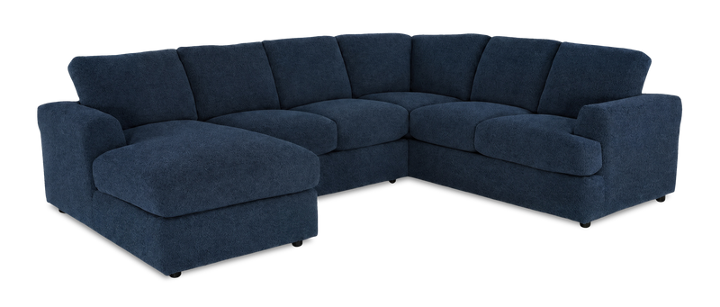 Sofa sectionnel de gauche 3 pièces avec fauteuil long personnalisable Curve de Sofa Lab fabriqué au Canada en tissu - Chenille Pacific