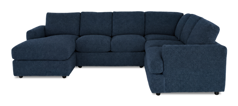 Sofa sectionnel de gauche 3 pièces avec fauteuil long personnalisable Curve de Sofa Lab fabriqué au Canada en tissu - Chenille Pacific