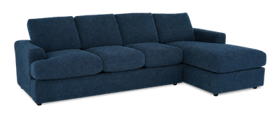 Made in Canada Customizable Sofa Lab Curve Fabric Right-Facing Sofabed Sectional - Chenille Pacific | Sofa-lit sectionnel de droite personnalisable Curve de Sofa Lab fabriqué au Canada en tissu - Chenille Pacific