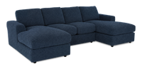  Sofa sectionnel avec deux fauteuils longs personnalisable Curve de Sofa Lab fabriqué au Canada en tissu - Chenille Pacific