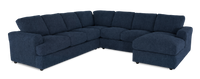 Sofa sectionnel de droite 4 pièces avec fauteuil long personnalisable Curve de Sofa Lab fabriqué au Canada en tissu - Chenille Pacific