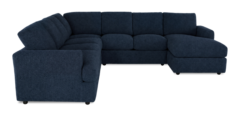 Sofa sectionnel de droite 4 pièces avec fauteuil long personnalisable Curve de Sofa Lab fabriqué au Canada en tissu - Chenille Pacific