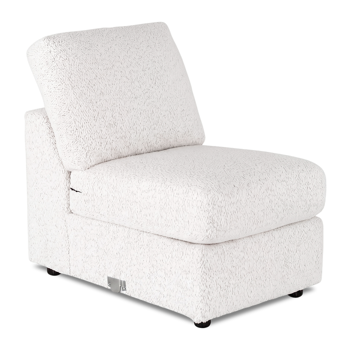 Fauteuil sans accoudoirs personnalisable Curve de Sofa Lab de 24 po fabriqué au Canada en tissu Teddy - Teddy Snow
