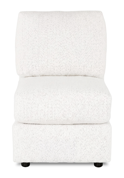 Fauteuil sans accoudoirs personnalisable Curve de Sofa Lab de 24 po fabriqué au Canada en tissu Teddy - Teddy Snow