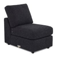 Fauteuil sans accoudoirs personnalisable Curve de Sofa Lab de 24 po fabriqué au Canada en tissu Teddy - Teddy Raven
