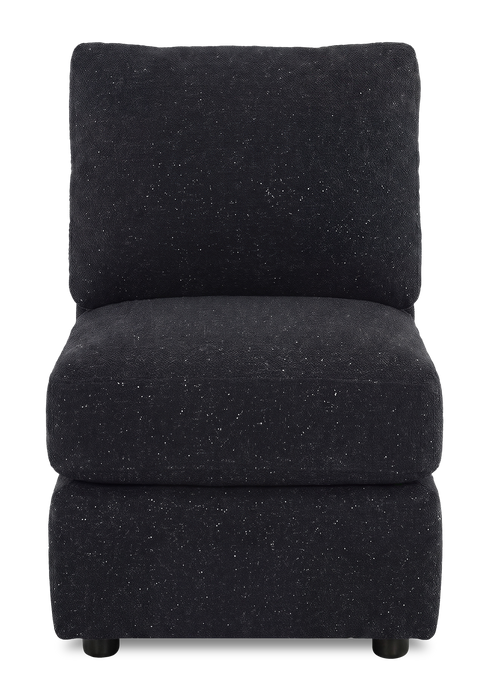 Fauteuil sans accoudoirs personnalisable Curve de Sofa Lab de 24 po fabriqué au Canada en tissu Teddy - Teddy Raven