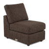 Fauteuil sans accoudoirs personnalisable Curve de Sofa Lab de 24 po fabriqué au Canada en tissu Teddy - Teddy Walnut