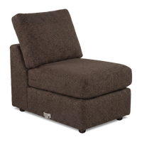  Fauteuil sans accoudoirs personnalisable Curve de Sofa Lab de 24 po fabriqué au Canada en tissu Teddy - Teddy Walnut