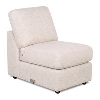  Fauteuil sans accoudoirs personnalisable Curve de Sofa Lab de 24 po fabriqué au Canada en tissu Chenille - Chenille White