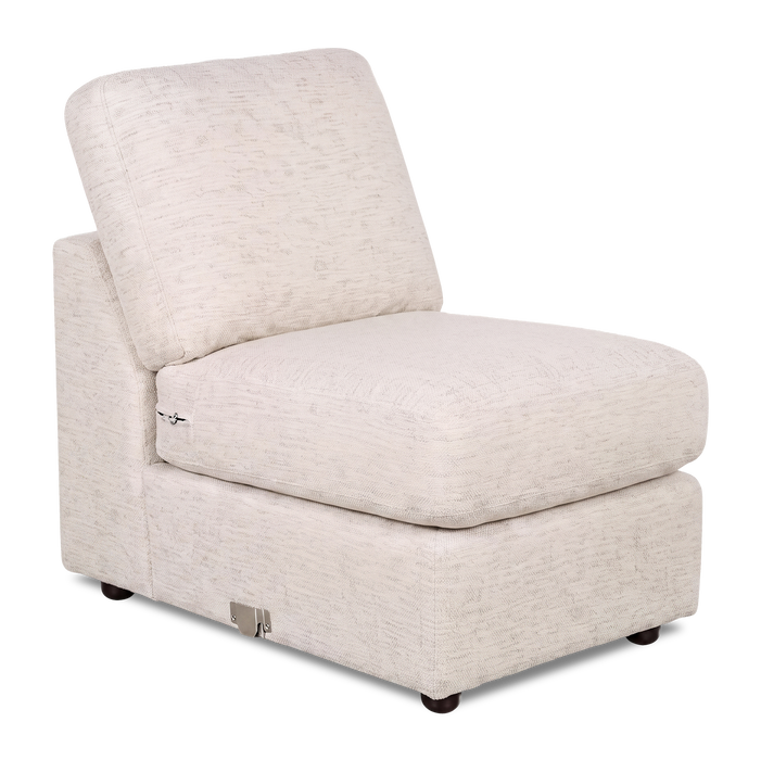 Fauteuil sans accoudoirs personnalisable Curve de Sofa Lab de 24 po fabriqué au Canada en tissu Chenille - Chenille White