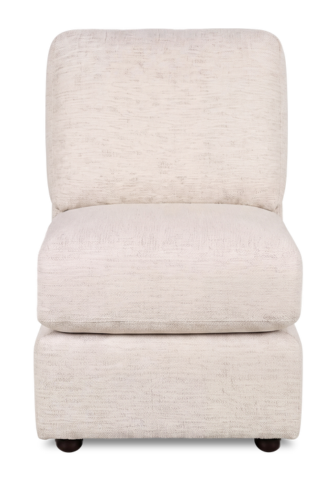 Fauteuil sans accoudoirs personnalisable Curve de Sofa Lab de 24 po fabriqué au Canada en tissu Chenille - Chenille White