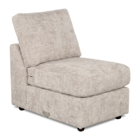 Fauteuil sans accoudoirs personnalisable Curve de Sofa Lab de 24 po fabriqué au Canada en tissu Plush - Plush Parchment