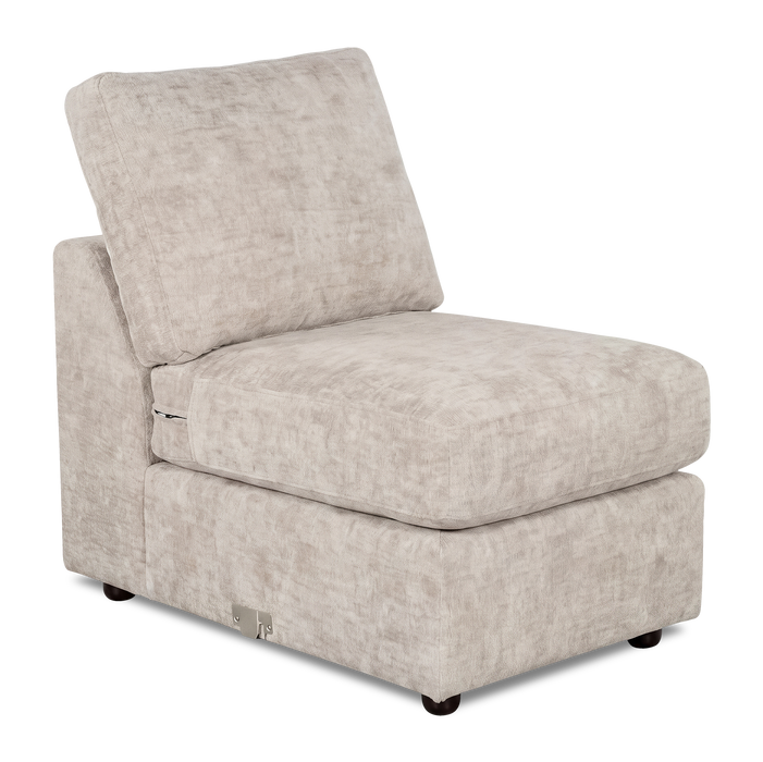 Fauteuil sans accoudoirs personnalisable Curve de Sofa Lab de 24 po fabriqué au Canada en tissu Plush - Plush Parchment