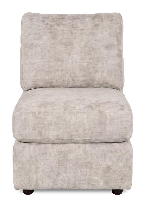 Fauteuil sans accoudoirs personnalisable Curve de Sofa Lab de 24 po fabriqué au Canada en tissu Plush - Plush Parchment