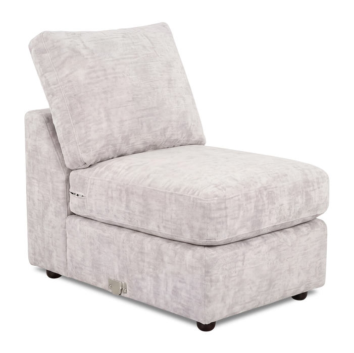 Fauteuil sans accoudoirs personnalisable Curve de Sofa Lab de 24 po fabriqué au Canada en tissu Plush - Plush Oyster