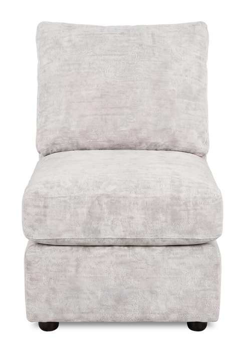 Fauteuil sans accoudoirs personnalisable Curve de Sofa Lab de 24 po fabriqué au Canada en tissu Plush - Plush Oyster