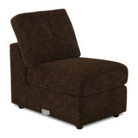 Fauteuil sans accoudoirs personnalisable Curve de Sofa Lab de 24 po fabriqué au Canada en tissu Plush - Plush Chocolate