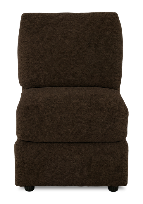 Fauteuil sans accoudoirs personnalisable Curve de Sofa Lab de 24 po fabriqué au Canada en tissu Plush - Plush Chocolate