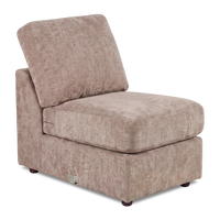 Fauteuil sans accoudoirs personnalisable Curve de Sofa Lab de 24 po fabriqué au Canada en tissu Chenille - Chenille Praline