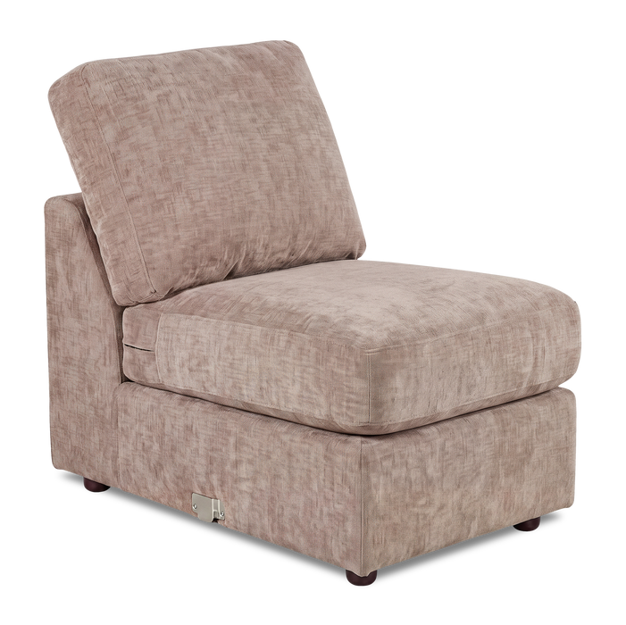 Fauteuil sans accoudoirs personnalisable Curve de Sofa Lab de 24 po fabriqué au Canada en tissu Chenille - Chenille Praline