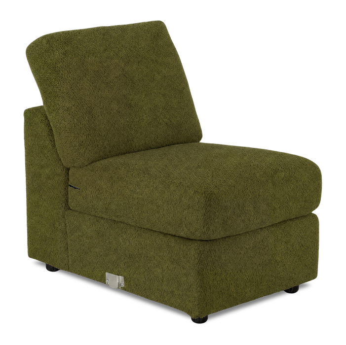Fauteuil sans accoudoirs personnalisable Curve de Sofa Lab de 24 po fabriqué au Canada en tissu Chenille - Chenille Moss