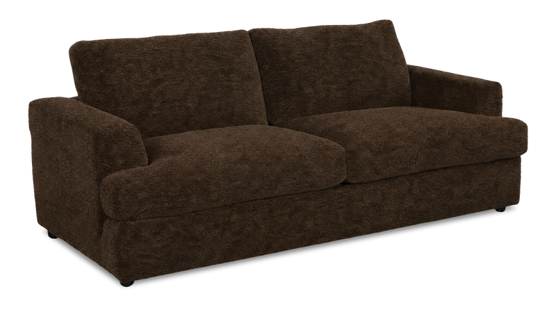 Sofa-lits personnalisable Curve de Sofa Lab de 38 po fabriqué au Canada en tissu - Plush Chocolate