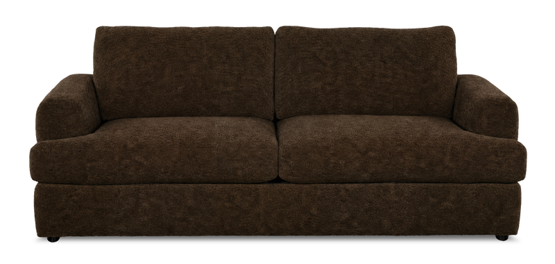 Sofa-lits personnalisable Curve de Sofa Lab de 38 po fabriqué au Canada en tissu - Plush Chocolate