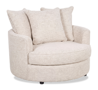  Fauteuil d’appoint enveloppant personnalisable Plush Cuddler de Sofa Lab de 48 po fabriqué au Canada en tissu - Chenille White